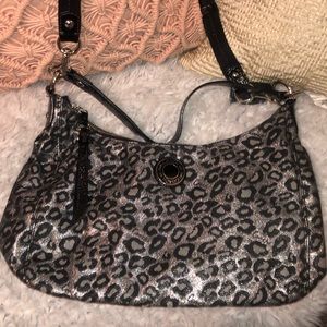 Leopard print coach hobo bag
